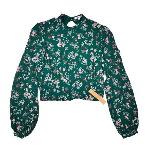 NWOT REFORMATION Raye Top Sz.12 Floral Green Tie Waist Open Back Boho Fairy - Picture 6 of 14